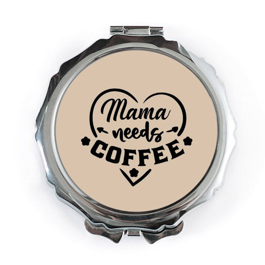 Mama Needs Coffee Pocket Mirror, Mom Life Mirror, Coffee Lover Gift, Funny Mom Gift, Handbag Mirror, Makeup Mirror, Cute Mirror - Tawshia