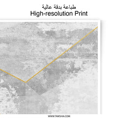 Geometric Photographic Print, Abstract Wall Decor, Modern Art Print, Gray and Gold Decor, Minimalist Art, Stylish Home Decor - Tawshia