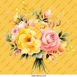 Floral Bouquet Pinback Button, Yellow Roses, Flower Gift Button, Cute Badge, Floral Button, Artistic Button, Pinback Button Accessory - Tawshia