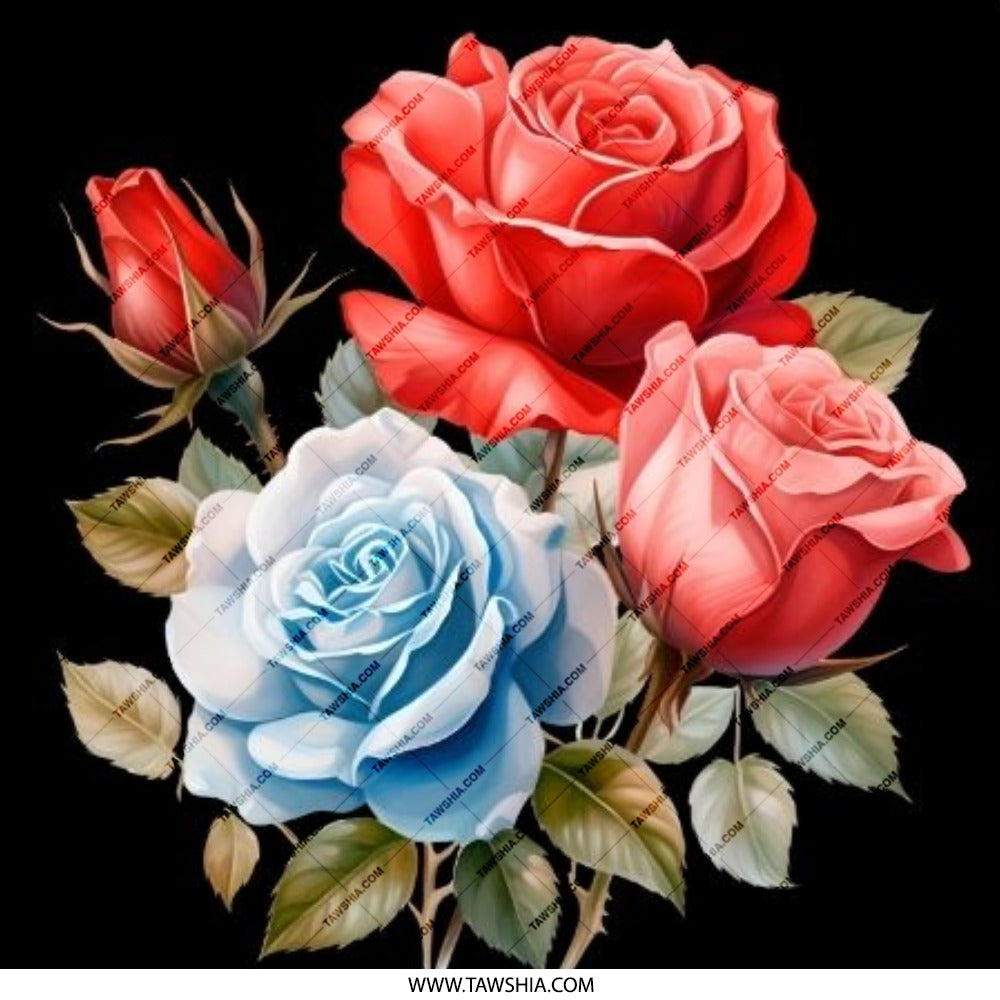 Floral Pinback Button, Rose Flower Button, Colorful Roses, Elegant Floral Art, Rose Lover Gift, Black Pin Button, Flower Pinback Buttons - Tawshia
