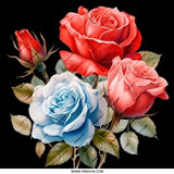 Floral Pinback Button, Rose Flower Button, Colorful Roses, Elegant Floral Art, Rose Lover Gift, Black Pin Button, Flower Pinback Buttons - Tawshia
