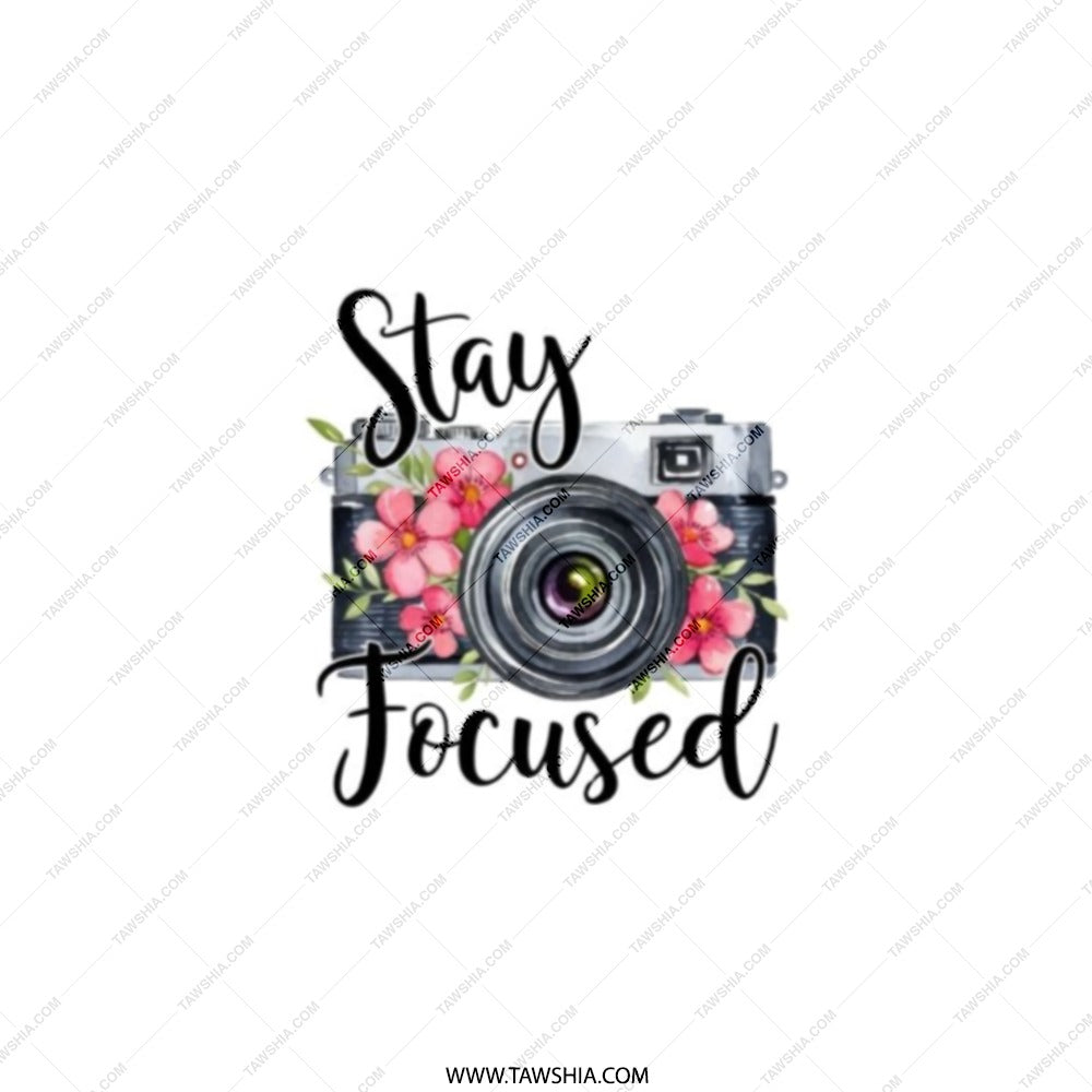 Stay Focused Camera Pocket Mirror, Floral Photography Gift, Cute Photographer Mirror, Handbag Compact Mirror, Travel Makeup Mirror - Tawshia