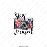 Stay Focused Camera Pocket Mirror, Floral Photography Gift, Cute Photographer Mirror, Handbag Compact Mirror, Travel Makeup Mirror - Tawshia