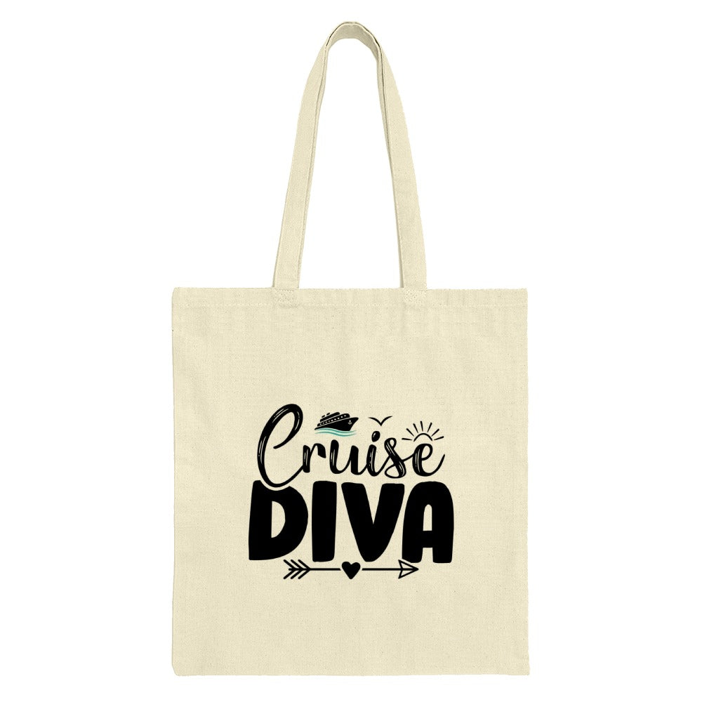 Cruise Diva Tote Bag, Vacation Ready, Cruise Lover Gift, Stylish Cruise Accessory, Travel Tote, Beach Bag, Cruise Trip Essential - Tawshia
