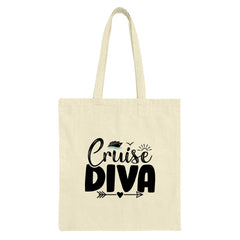 Cruise Diva Tote Bag, Vacation Ready, Cruise Lover Gift, Stylish Cruise Accessory, Travel Tote, Beach Bag, Cruise Trip Essential - Tawshia