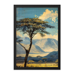 African Savanna Wall Art, Landscape Painting Print, Serengeti Art, Tree Scenery Decor, Wilderness Art Print, Nature Home Decor - Tawshia