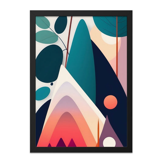 Abstract Landscape Wall Art, Geometric Art Print, Modern Home Decor, Colorful Nature Scenery, Unique Wall Decor - Tawshia