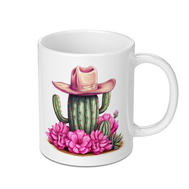 Cactus Mug, Cowboy Hat Mug, Floral Mug, Desert Mug, Western Mug, Gift for Her, Unique Mug, Novelty Mug, Coffee Mug, Tea Mug - Tawshia