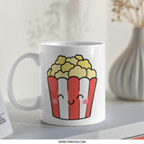 Cute Popcorn Mug, Movie Night Mug, Kawaii Mug, Food Lover Gift, Fun Mug, Gift for Her, Gift for Him, Snack Mug, Cozy Mug, Kitchen Decor - Tawshia