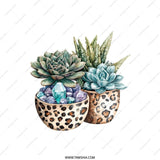 Succulent Pillow, Leopard Print, Crystal Decor, Botanical Pillow, Cactus Pillow, Modern Home Decor, Throw Pillow, Accent Pillow - Tawshia