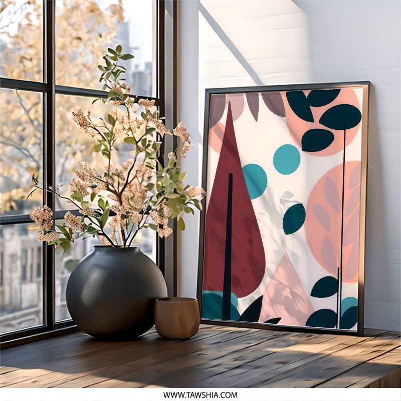 Abstract Wall Art, Modern Art Print, Geometric Wall Decor, Contemporary Art, Living Room Art, Home Decor - Tawshia