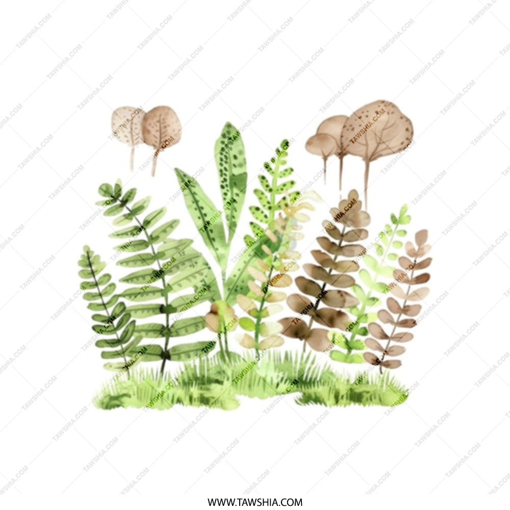 Watercolor Fern Tote Bag, Botanical Art Bag, Nature Lover Gift, Forest Ferns, Leaf Print Tote Bag, Earthy Tote Bag, Unique Design Tote Bag - Tawshia