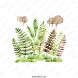 Watercolor Fern Tote Bag, Botanical Art Bag, Nature Lover Gift, Forest Ferns, Leaf Print Tote Bag, Earthy Tote Bag, Unique Design Tote Bag - Tawshia
