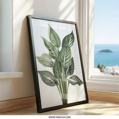 Calathea Plant Wall Art, Botanical Print, Tropical Leaf Decor, Greenery Art, Modern Home Decor, Framed Art Print - Tawshia