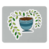 Cute Plant Mouse Pad, Potted Plant Art, Greenery Decor, Office Desk Accessory, Home Office, Desk Decor - Tawshia