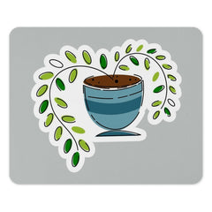Cute Plant Mouse Pad, Potted Plant Art, Greenery Decor, Office Desk Accessory, Home Office, Desk Decor - Tawshia