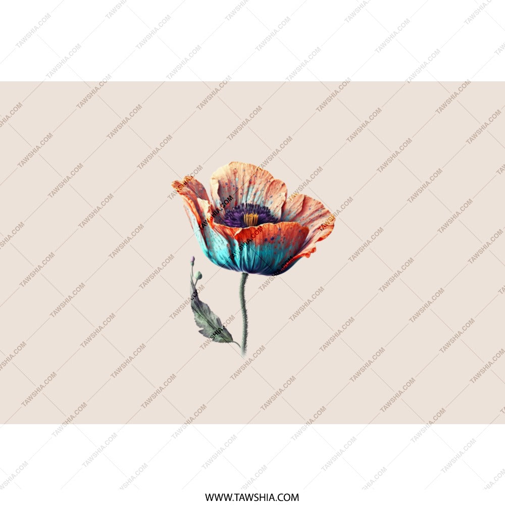 Poppy Flower Tumbler, Floral Art Tumbler, Botanical Drinkware, Unique Gift Idea, Colorful Flower Tumbler, Modern Design - Tawshia