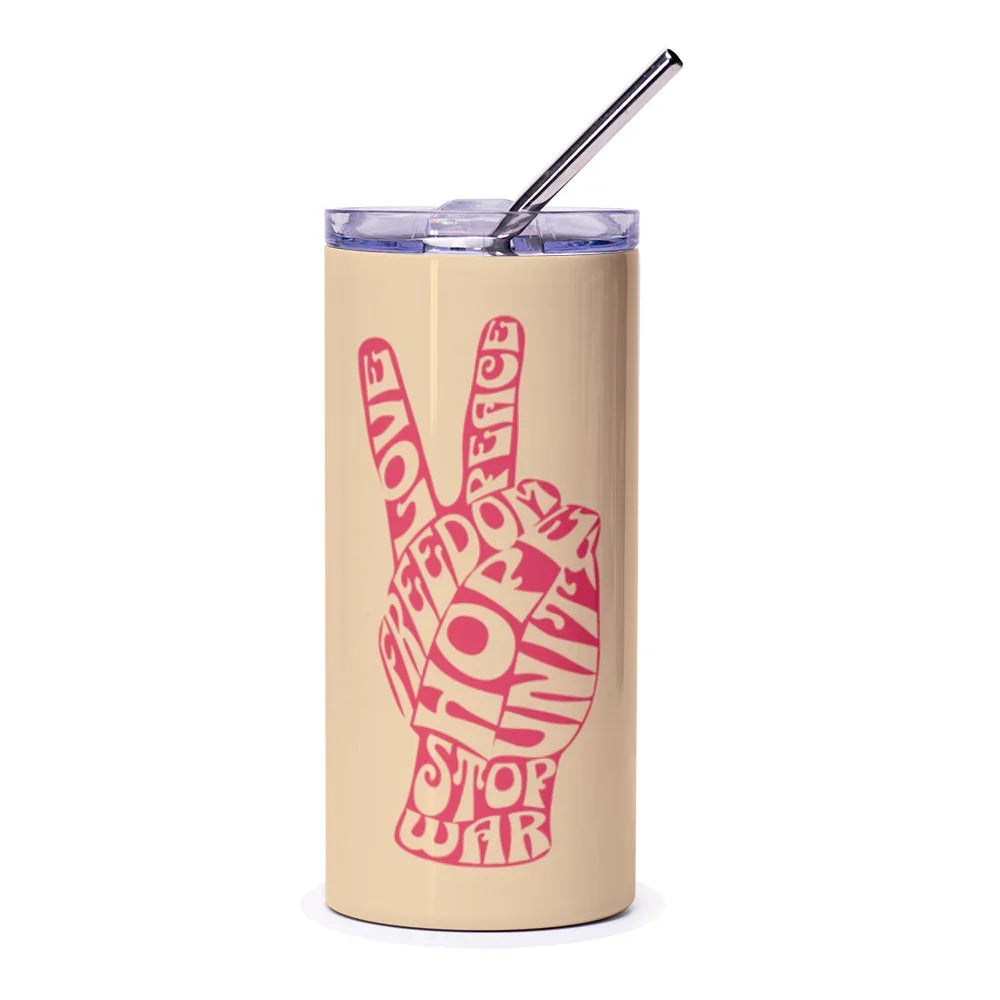 Peace Love Freedom Unity Stop War Design Tumbler product