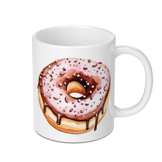 Donut Mug, Watercolor Donut, Food Lover Mug, Cute Mug, Coffee Mug, Gift for Her, Dessert Mug, Novelty Mug, Kitchen Decor Mug - Tawshia
