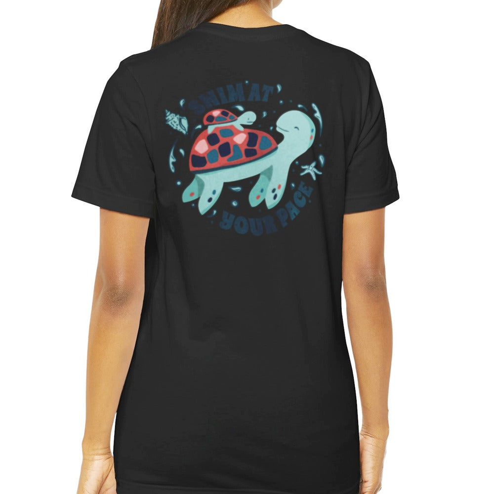 Turtle Design Take It Slow Back Print T-shirt product type