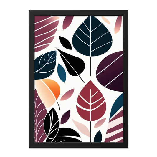 Colorful Leaves Wall Art, Botanical Art Print, Modern Leaf Decor, Contemporary Artwork, Nature Inspired Home Decor, Unique Wall Decor - Tawshia