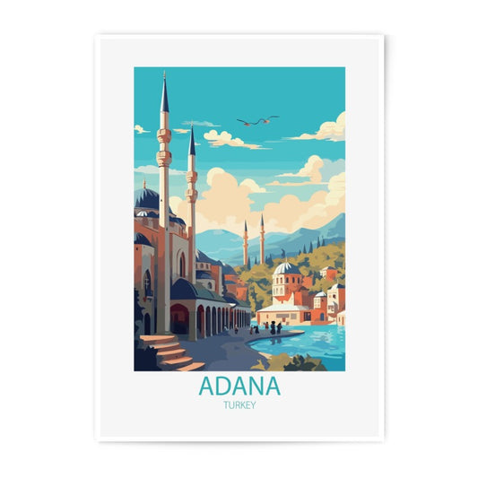 Adana Turkey Photographic Print, Travel Poster Art, Cityscape Wall Decor, Turkish Landmark Photography, Home Decor Souvenir - Tawshia