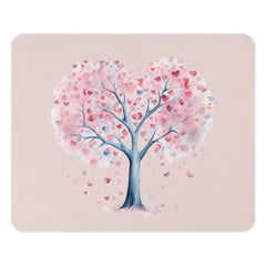 Heart Tree Mouse Pad, Love Tree Art, Pink Heart Decor, Valentines Gift, Romantic Mousepad, Cute Desk Accessory, Tree of Hearts - Tawshia