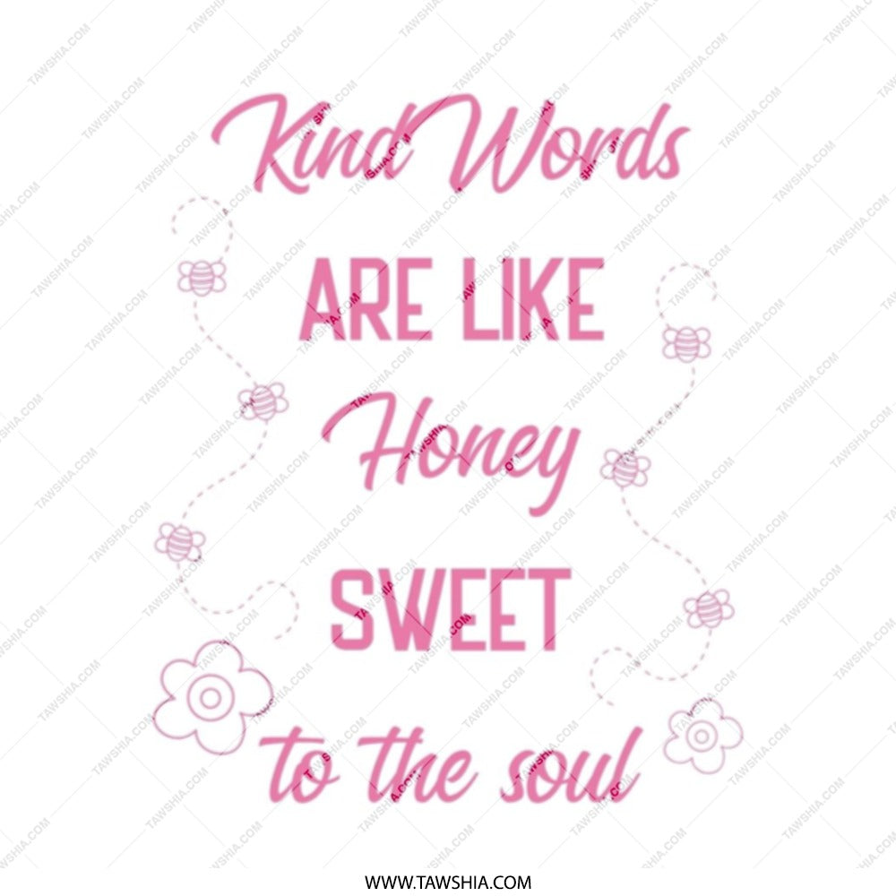 Kind Words Honey Sweet Soul Tote Bag, Inspirational Quote Bag, Positive Message Shopper Bag, Cute Floral Design, Gift for Her - Tawshia