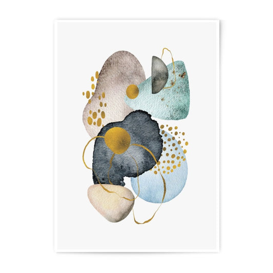 Abstract Photographic Print, Watercolor Art Print, Gold Accent Wall Decor, Modern Art, Home Decor, Trendy Wall Art, Statement Art, Unique - Tawshia