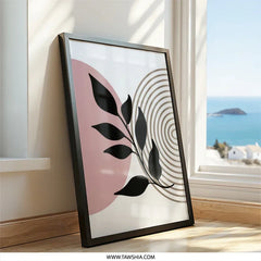 Abstract Plant Wall Art, Botanical Print, Modern Art Print, Pink and Beige Wall Decor, Minimalist Wall Hanging, Home Decor Art Print - Tawshia