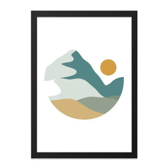 Minimalist Mountain Wall Art, Geometric Landscape Print, Modern Abstract Home Decor, Nature Scenery Artwork, Stylish Wall Art - Tawshia