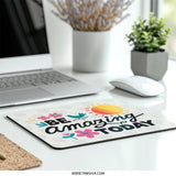 Be Amazing Today Mouse Pad, Motivational Cute Office Decor, Bird Sun Flower Positive Desk Accessories, Unique Gift Idea - Tawshia