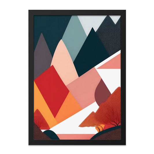 Abstract Mountain Wall Art, Geometric Landscape Print, Modern Art Poster, Colorful Home Decor, Unique Gift Idea, Trending Wall Decor - Tawshia