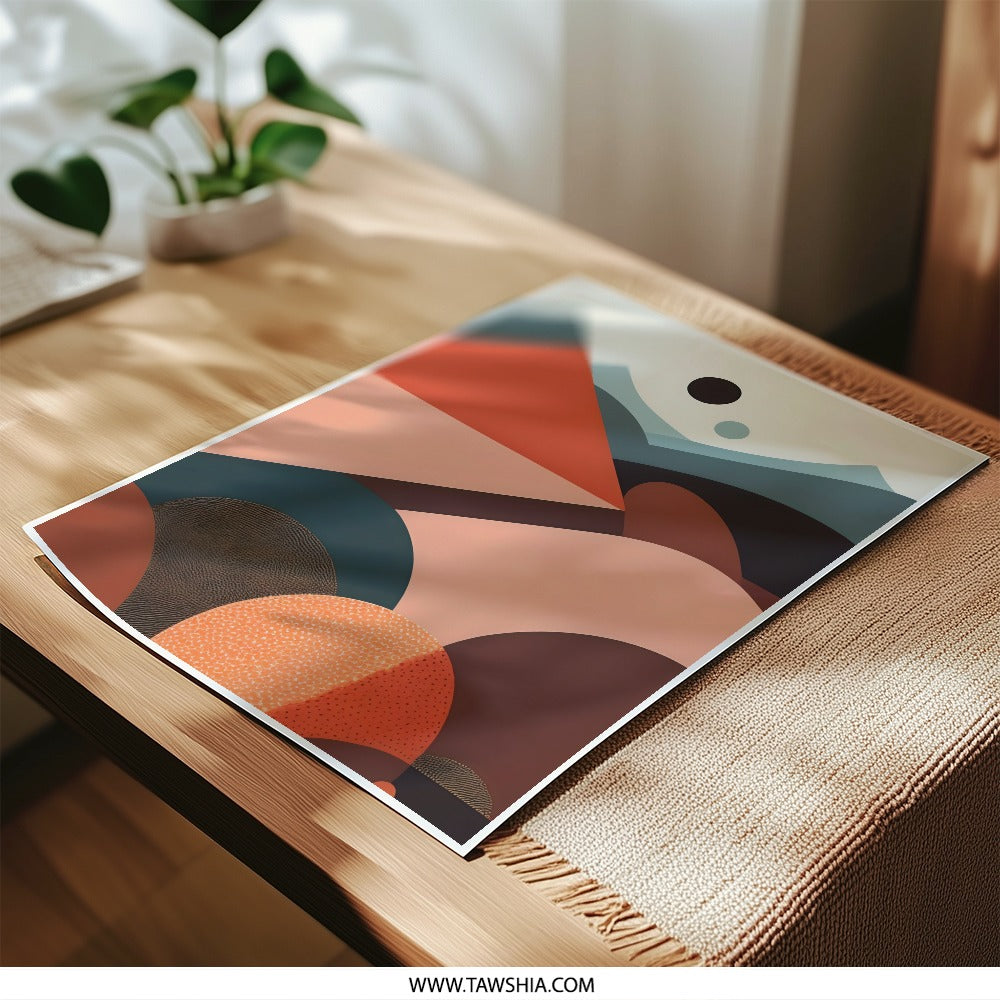 Abstract Landscape Photographic Print, Geometric Art Print, Modern Wall Decor, Earth Tones Art, Minimalist Art Print, Home Decor - Tawshia