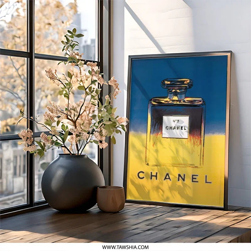 Chanel No 5 Wall Art, Pop Art Poster, Perfume Bottle Print, Modern Home Decor, Trendy Art Print - Tawshia