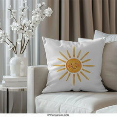 Smiling Sun Throw Pillow, Happy Sunshine Design, Decorative Pillow, Kid's Room Decor, Cute Pillow, Nursery Pillow, Gift Idea - Tawshia