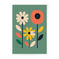 Retro Flower Photographic Print, Mid Century Modern Art, Floral Wall Decor, Botanical Print, Home Decor, Minimalist Art - Tawshia