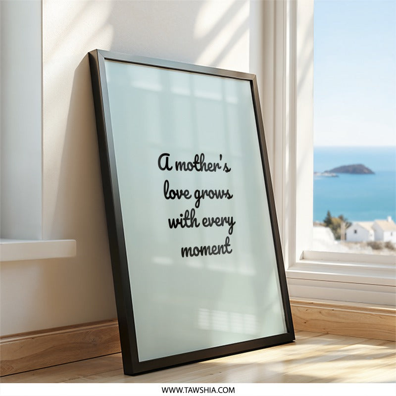 Mother's Love Wall Art, Quote Art Print, Mother's Day Gift, Family Room Decor, Inspirational Saying, Home Wall Decor - Tawshia