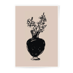 Flower Vase Photographic Print, Black Vase Art, Floral Photography, Elegant Still Life, Minimalist Art Print, Home Decor Art, Wall Decor Art - Tawshia