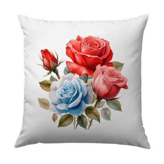 Floral Pillow Cover, Rose Pillow, Decorative Pillow, Flower Throw Pillow, Watercolor Roses, Pastel Roses, Cottagecore Pillow, Rosebud Pillow - Tawshia