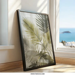 Palm Leaf Wall Art, Tropical Leaves Print, Botanical Art Print, Minimalist Wall Decor, Nature Inspired Art, Housewarming Gift Wall Art - Tawshia