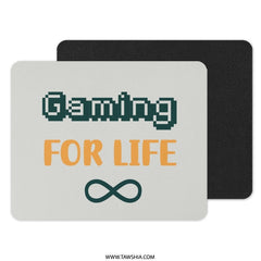 Gaming For Life Mouse Pad, Gamer Gift Idea, Computer Accessory, Infinity Symbol, Retro Pixel Art, Video Game Lover, Desk Decor - Tawshia