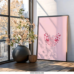 Heart Friendship Wall Art, Friends Forever Print, Cute Heart Decor, Friendship Quote Art, Pastel Pink Wall Decor, Gift for Best Friend - Tawshia