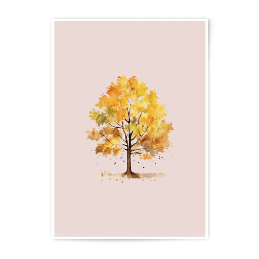 Fall Tree Photographic Prints, Autumn Decor, Watercolor Art, Minimalist Print, Nature Artwork, Home Decor, Wall Art, Gift Idea - Tawshia
