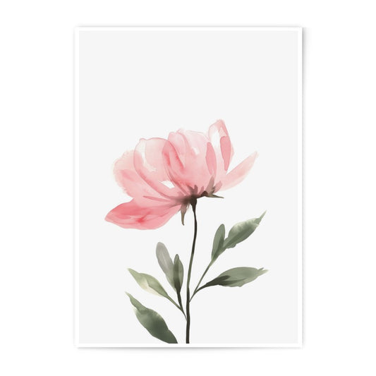 Pink Flower Photographic Print, Floral Wall Art, Botanical Illustration, Watercolor Print, Home Decor, Flower Art Print - Tawshia