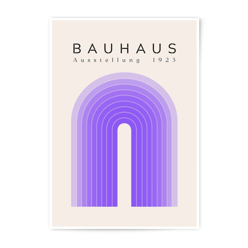 Bauhaus Exhibition 1923 Photographic Print, Purple Arch Wall Art, Modern Home Decor, Minimalist Art Print, Aesthetic Room Decor - Tawshia