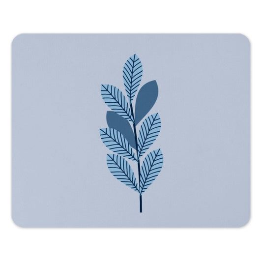Blue Leaves Mouse Pad, Botanical Mousepad, Leaf Design, Office Decor, Desk Accessory, Computer Mouse Mat, Nature Inspired Gift - Tawshia