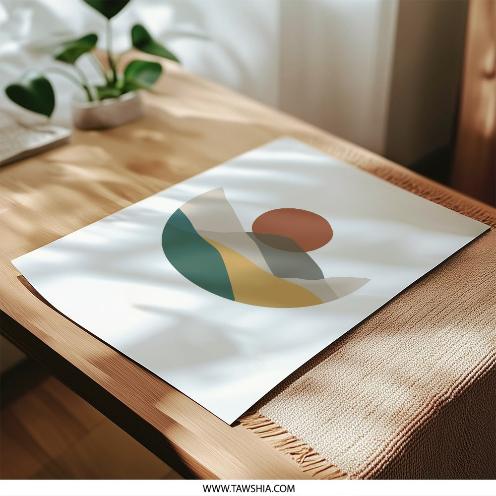 Minimalist Mountain Photographic Print, Abstract Landscape Art, Sunset Wall Decor, Geometric Art Print, Modern Home Decor, Nature - Tawshia