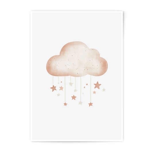 Cloud Star Photographic Print, Nursery Wall Art, Dreamy Kids Room Decor, Celestial Print, Baby Shower Gift, Cloud Art Print - Tawshia