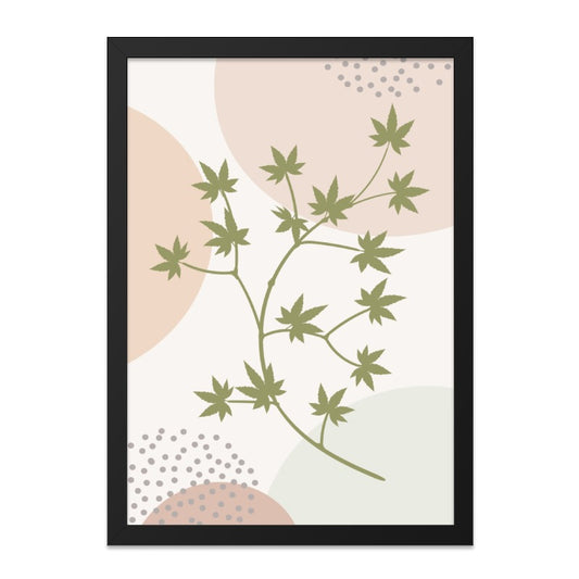 Minimalist Japanese Maple Leaf Wall Art, Botanical Print, Modern Nature Illustration, Abstract Leaves Print, Neutral Color Wall Decor - Tawshia